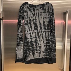 Hard Tail Forever Long Skinny Tee Black Tie Dye